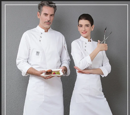 

Chef Uniform Long Sleeves for Men Women Hotel Canteen Uniform Cake Baker Kitchen Uniform chef shirt chef restaurant uniform