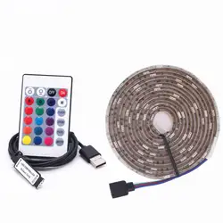 DIY 5050 RGB светодиодные полосы водонепроницаемый или не водонепроницаемый DC5V USB светодиодный свет гибкие полосы ленты 5 м Добавить пульт