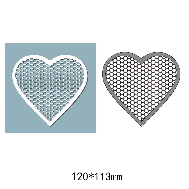 

Honeycomb heart shape metal cutting dies For Scrapbooking Steel Craft Dies cuts Embossing paper art card make Stencil new 2019