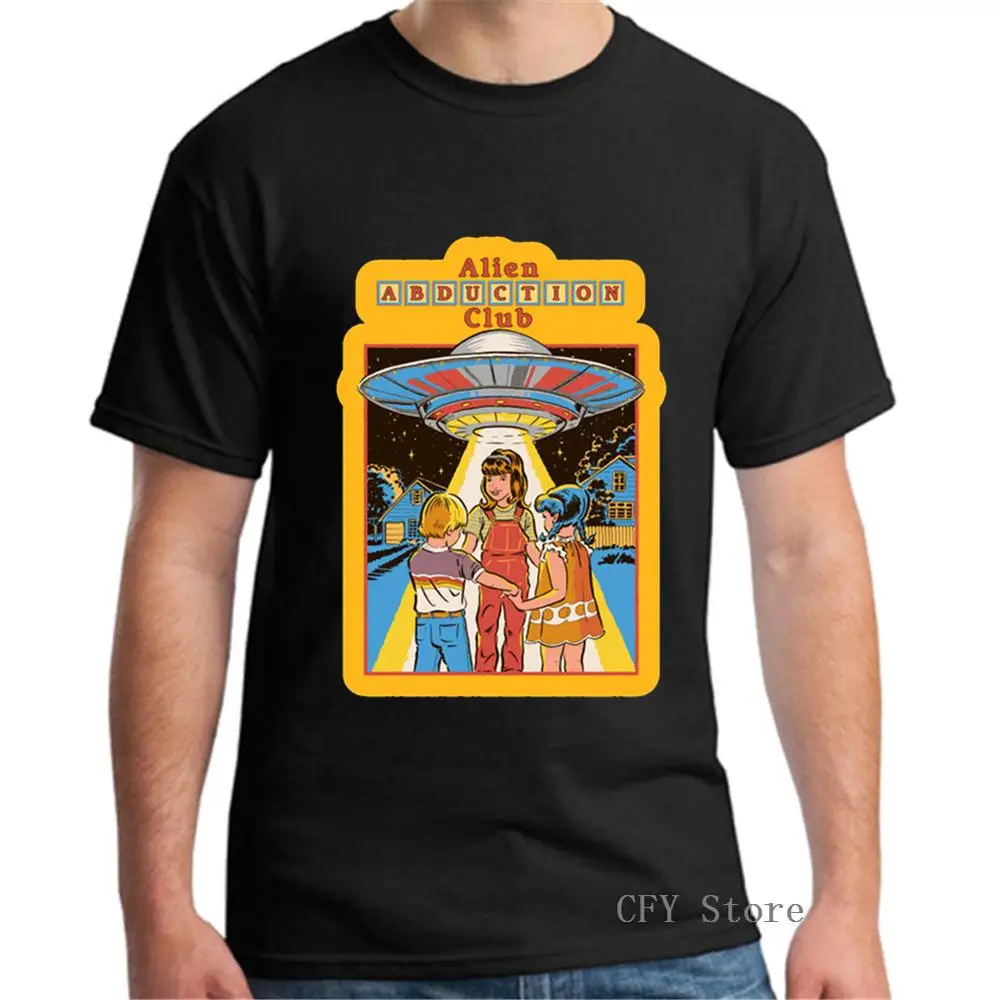 100% Cotton Alien Abduction Club UFO men shirt 2019 Summer High Quality Fashion short sleeve T-shirt | Мужская одежда