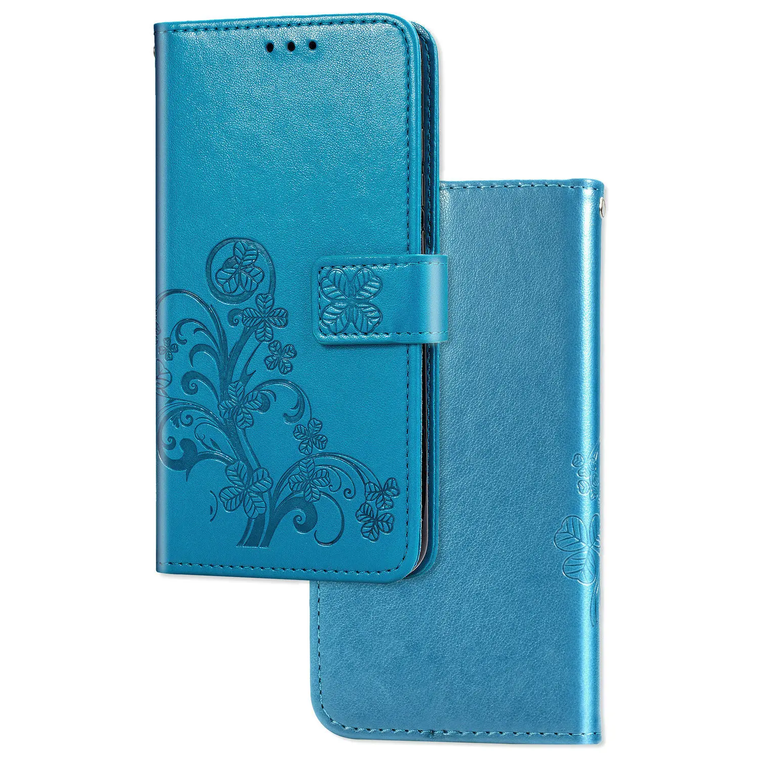 

For LG Q60 Case Flip Luxury PU Leather Wallet Lucky Clover Pattern Card Cover For LG Q60 Smartphone