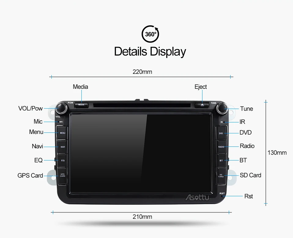 Top Asottu KCDZ8060 2G+32GB 1024*600 car dvd player for skoda VW POLO GOLF 5 6 PASSAT CC JETTA TIGUAN TOURAN Fabia Caddy gps palyer 25