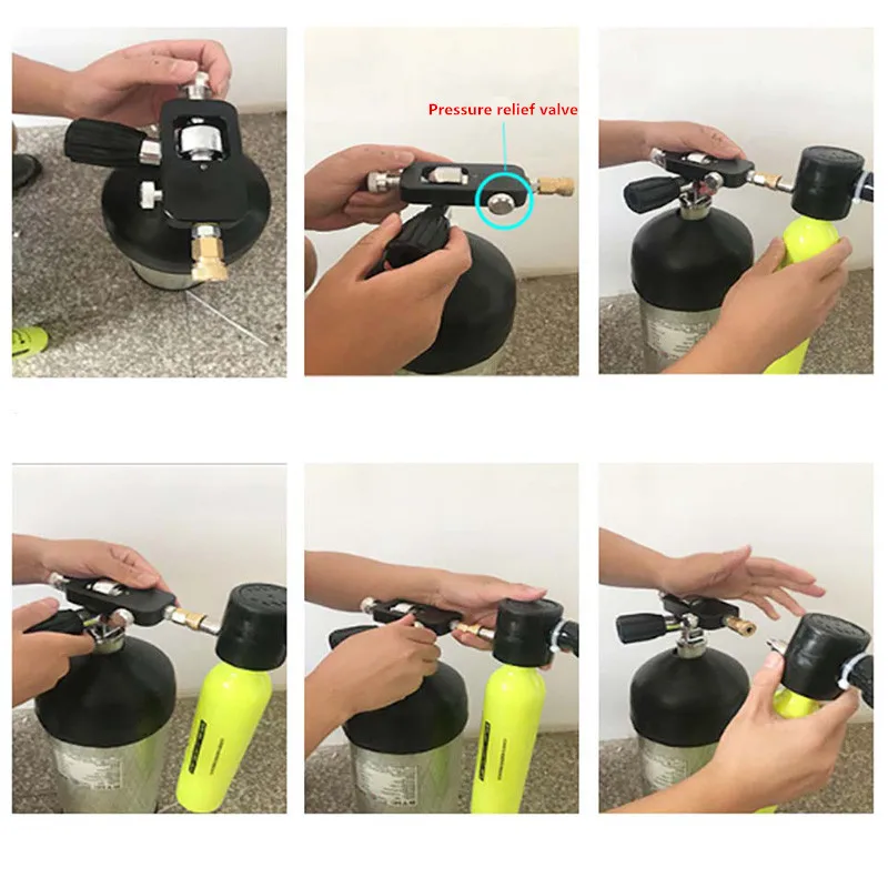 Portable Mini Diving Cylinder Scuba Oxygen Tank Scuba adaptor Customized bag Set Adult Underwater swimming equipment (10)