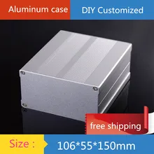 Алюминий электроники Мощность Усилитель Кабинет/AMP shell/случай/DIY коробка(106*55*150 мм