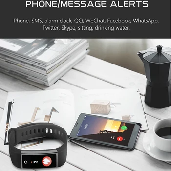 

2018 Updated smart bracelet blood oxygen heart rate monitor blood pressure tracker smart band health tracker sports wristband