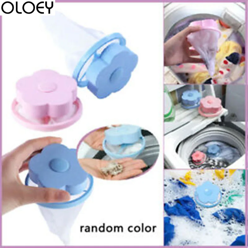 

OLOEY 1Pcs Lint Household Home Floating Pet Fur Lint Hair Catcher Floating Washing Machine Filter Bag