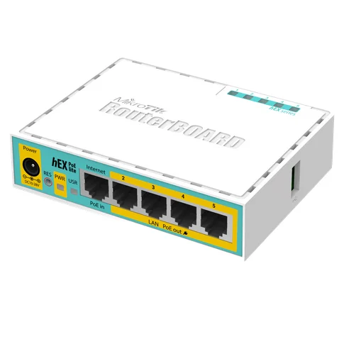 Mikrotik RB750UPr2 hEX PoE Switch lite 5 Ethernet портов 10/100 маршрутизатор 64 Мб USB 3 Вт