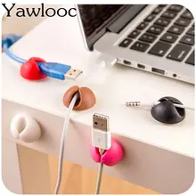 6pcs/lot Brand Car Styling Universal Desktop Plastic Flat Adhesive Wire Cable Clips Clamps Fixer Holder car home dual round Clip