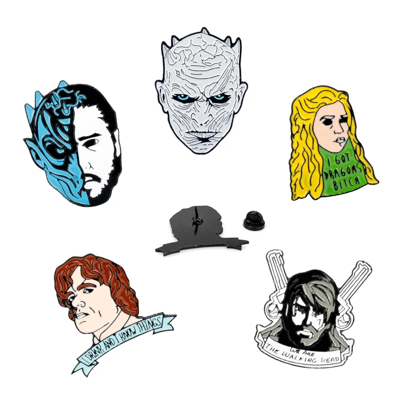 

Women Men Lapel pin Brooch Game of Thrones Cartoon Figure Brooches enamel pin Jewelry broche