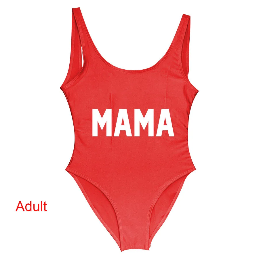 Родитель, ребенок, Цельный купальник, умный и сильный, как моя мама девочка, Цельный купальник, мама, ребенок, купальные костюмы, пляжная одежда, бикини - Цвет: Adult Red