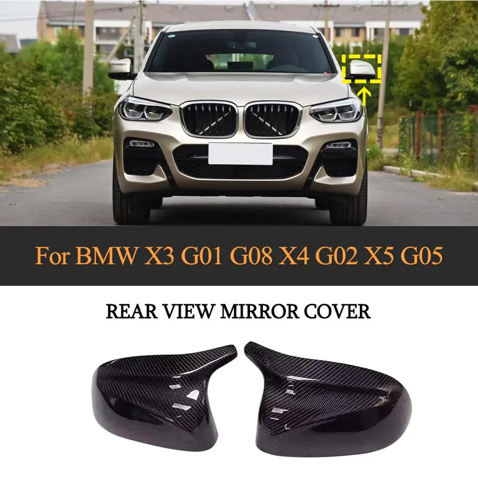 Lolosale Carbon Fiber Car Rearview Mirror Strip Protector Insert Panel Trim Decor Emblem Cover For BMW X3 X4 X5 X6 F25 F26 F15 F16