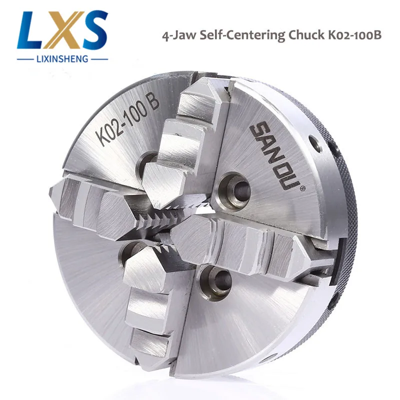 

100mm SANOU Lathe Chuck K02-100B Self-centering 4'' Four-jaw Manual Woodworking Lathe Chuck