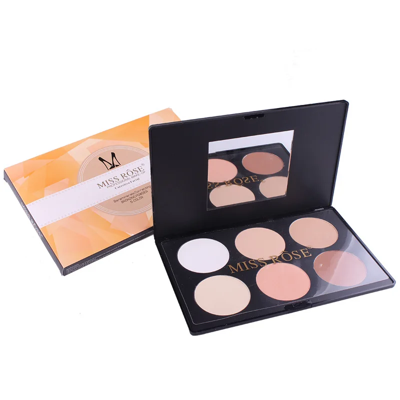 Miss Rose 6 Color Makeup Concealer Palette Foundation Long-Lasting Natural Powder Cosmetics |