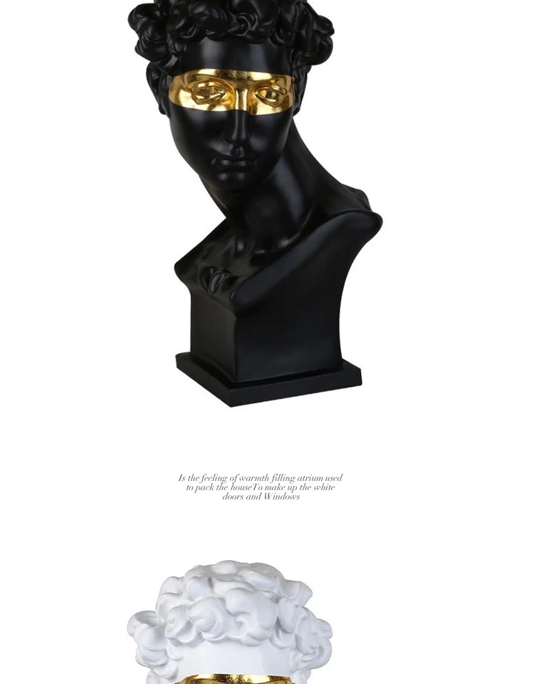 Носить золотые очки головные портреты Давида бюст большой смолы статуя микеланжело Buonarroti украшения дома смолы Искусство ремесло