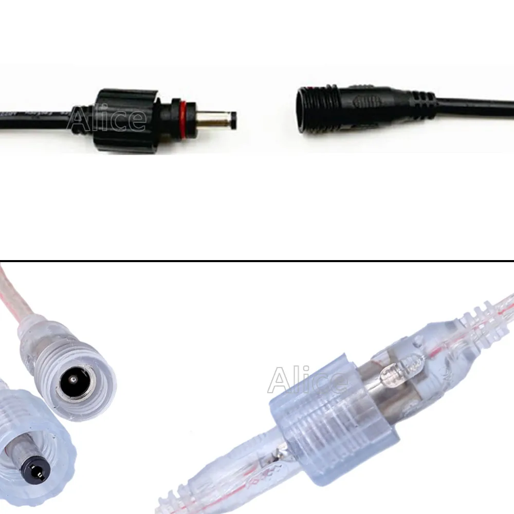 

1~50 pairs LED power supply waterproof male and female plugs DC monitoring power line connector 5.5 * 2.1mm LED connector