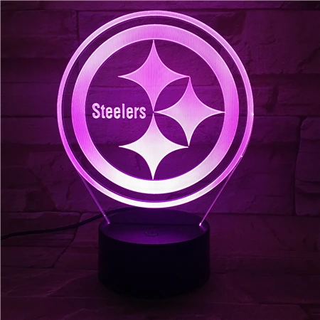

Steelers 3D LED Night Light with 7 Colors Light for Home Decoration Lamp Amazing Visualization Optical Xmas Gift for Dad GX-516