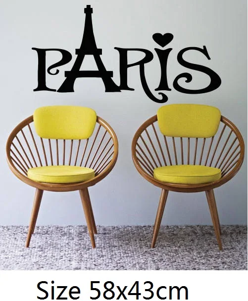 Wall Decal Sticker France Eiffel Tower Europe Paris City view Country Romance Love Bedroom Decor 309t