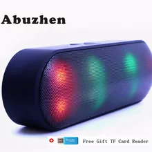 Abuzhen Bluetooth динамик светодиодный портативный беспроводной динамик мини звуковая система 3D стерео музыка MP3 плеер объемная поддержка TF AUX USB