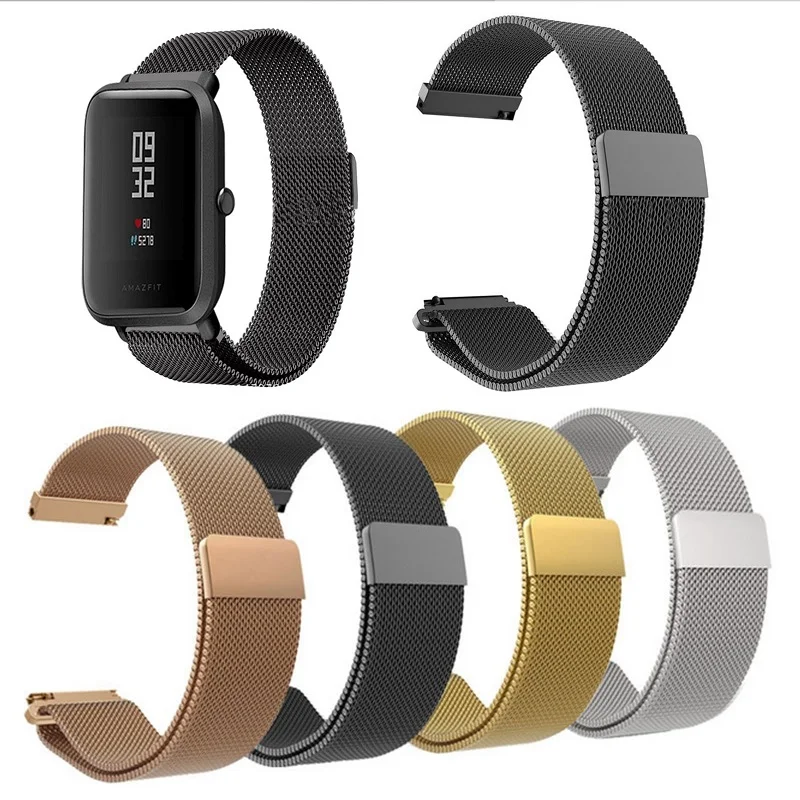 

Milanese Magnetic Metal Strap for Xiaomi Huami AMAZFIT Bip Bit Pace Youth stainless steel Loop for Samsung Gear S3 20MM Band