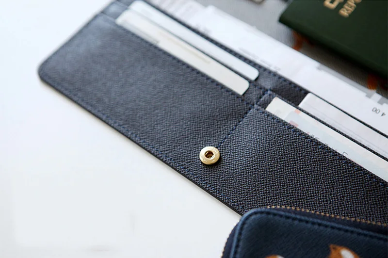 Passport Cover Lovely Animal Travel Foldable ID Holder Long Section Passport Clip Flight Bit License Wallet Sets Bag PC0063 (5)