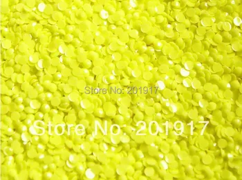 

Wholesale ! 100000pcs/Pack/Lot Lemon Yellow Solid Color Candy Resin Rhinestones Flatback 2mm