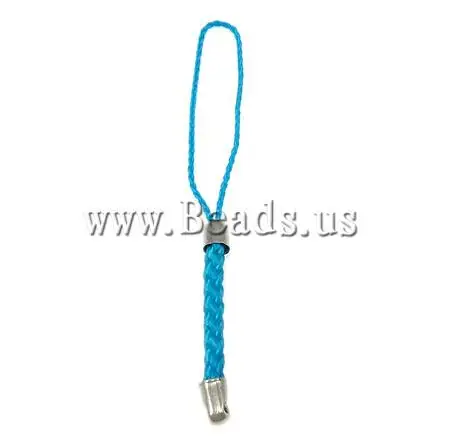 Free shipping!!!Cell Phone Strap Lariat Famous Jewelry Nylon Cord with Aluminum blue 6.50x4mm Hole:Approx 2mm | Украшения и