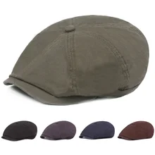 Для Мужчин's классический береты Шапки открытый с закруглёнными краями и пуговицей сверху, для вождения, для игры в гольф Кепки Однотонные шляпа CSHAT0377
