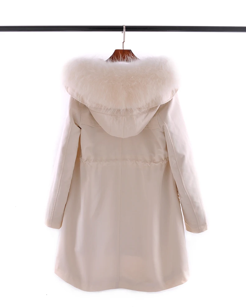 Discount 2019 Fur Parka Real Rex Rabbit Fur Lining Removable With Big Raccoon Fur Hooded Long Sleeve 2