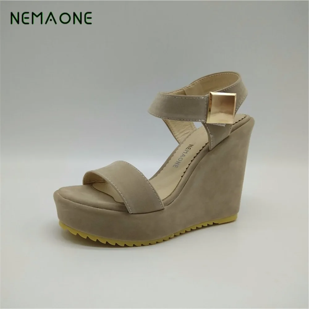 

NEMAONE Superior Qality Summer style comfortable Bohemian Wedges Women sandals for Lady shoes high platform open toe flip flops