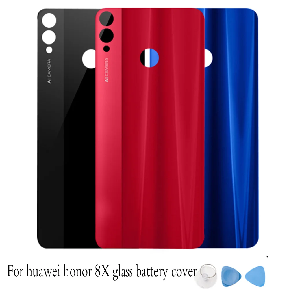 Модная задняя крышка корпуса для Huawei Honor 8X стеклянная батарейного отсека honor8x с