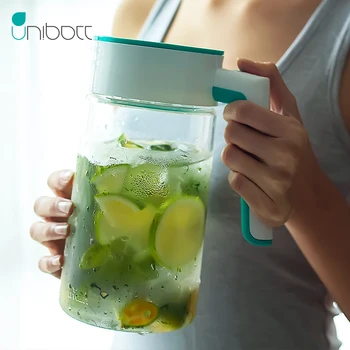 

Unibott Portable Motion My Tritan Water Bottle Bpa Free Plastic Pitcher Water Filters Camping 1200ml Kids Drink Lemon Tea