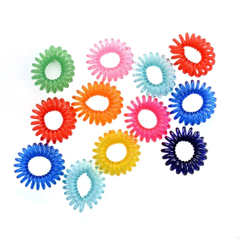 

12pcs Colorful Elastic Rubber Telephone Wire Hair Ties Band Rope Ponytail Holder for Girl Kids Bracelets Headbands Hair Ties