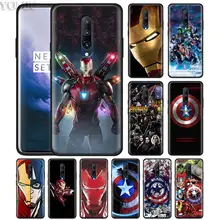 Marvel Avengers Iron Man Captain America Phone Case for Oneplus 7 7Pro 6 6T Oneplus 7 Pro 6T Black Silicone Soft Case Cover