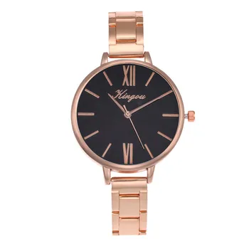 

2019 Women Alloy Steel Belt Casual Watch Geneva Simple Steel Belt Watch Rose Gold Ladies Dress Watch Bracelet montre femme