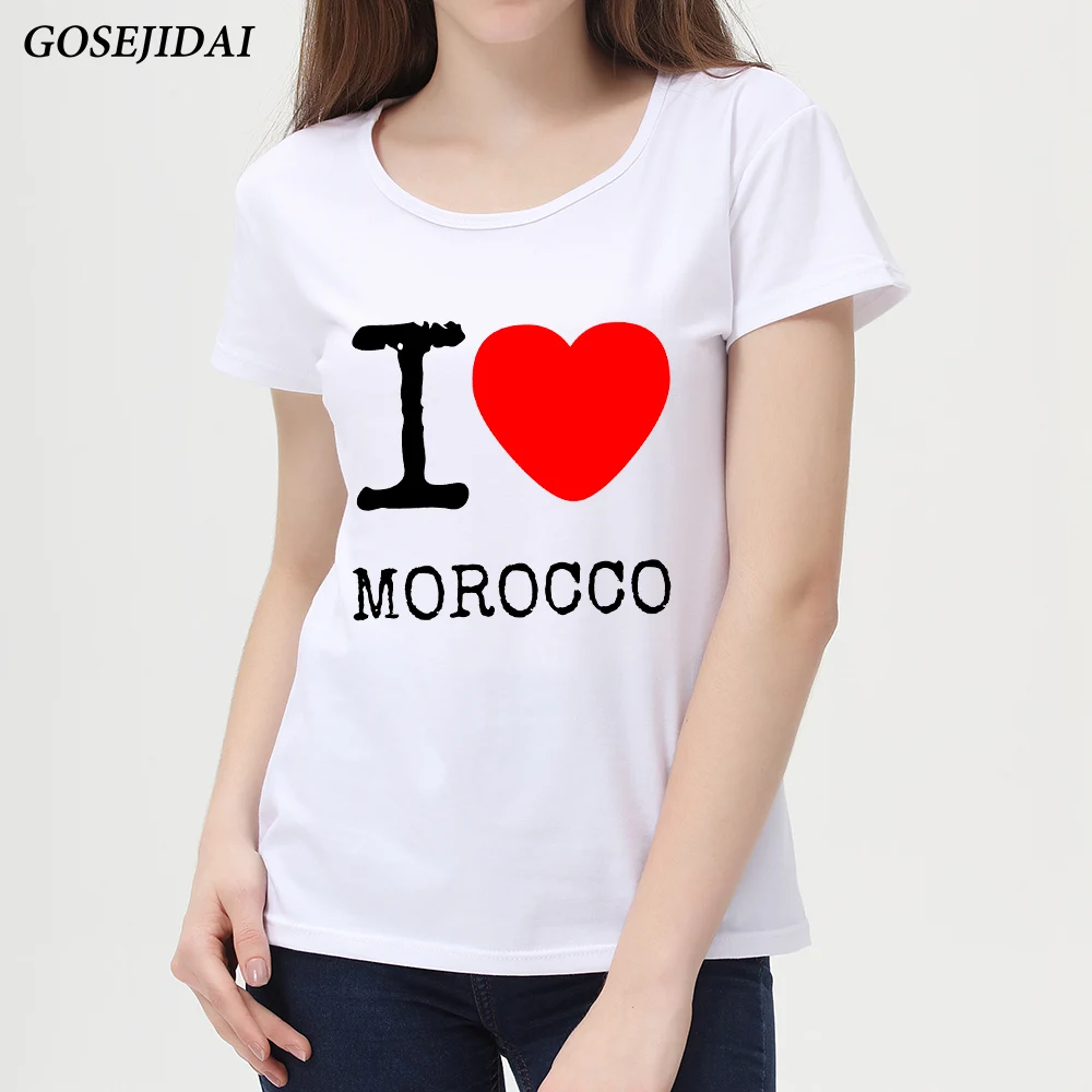 Женская футболка с надписью I Love NEW ZEALAND MOROCCO Париж Сан Габриэль Саудовская Аравия