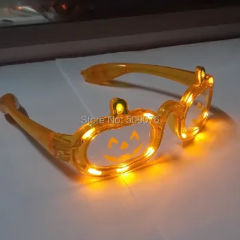 

Free shipping 2pcs/lot orange led eyeglasses led pumpkin glasses led flash glasses for halloween party supplies