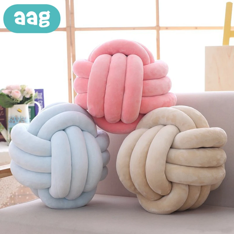 AAG креативная завязанная подушка для новорожденной кровати бампер из чистого плетения плюшевый узел для кроватки бампер детская подушка плюшевые куклы декор комнаты