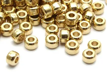 

50 Raw Brass Spacer Rondelle Beads (3.8x2.5mm) BS1175