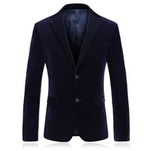 Новое поступление высокого качества модный однобортный мужской деловой Повседневный вельветовый костюм пальто, синий и красный. M. L. XL. XXL. XXXL