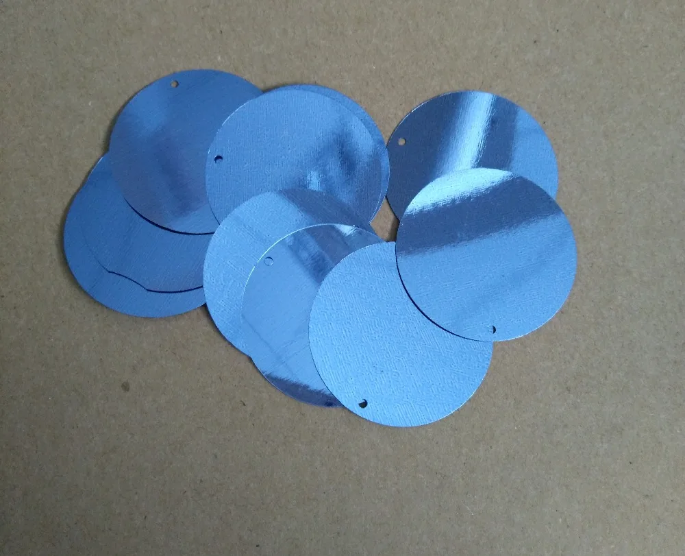 100pcs 40mm Flat Round Sequins, Metallic light blueflat round sequins