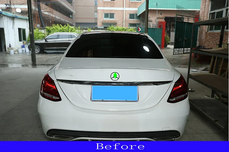 Настоящее углеродного волокна задняя дверь наклейки с логотипом для Mercedes Benz C Class W205- аксессуары