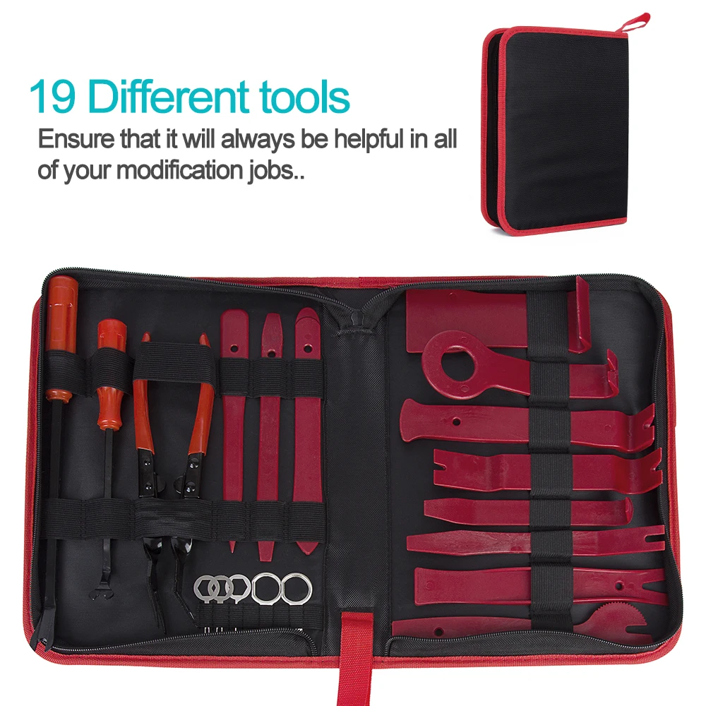 119pcs/Set Trim Removal Tool Set Car Panel Removal Installer Tool Car Clips Push Fasteners Retainer Pins Kit Hand Tool with Bag