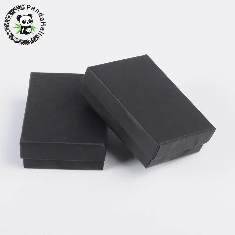 

Cardboard Jewelry Set Boxes, For Necklaces, Earrings and Rings, Rectangle, Black, 9x6.5x2.8cm