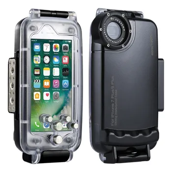 

Professional Diving Case For iPhone 8 Plus Waterproof Fitted Case For iPhone 7 Plus Dive Case Funda Black White Transparent