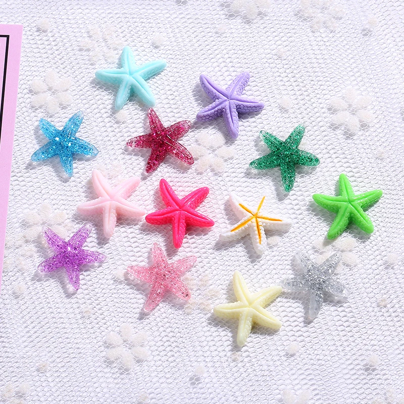 

10pcs Miniatures Resin Starfish cabochon Resin Craft for Phone case Deco diy Scrapbook Embellishment 16mm