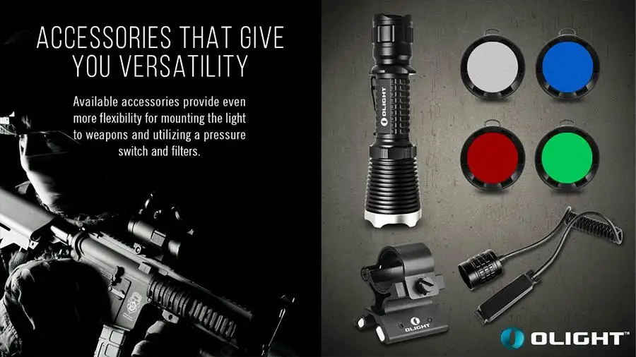 

Olight M23 Javelot Cree LED Tactical Torch Flashlights +X-WM02 Magnetic Weapon +remote switch+4pcs filter (blue green white red)