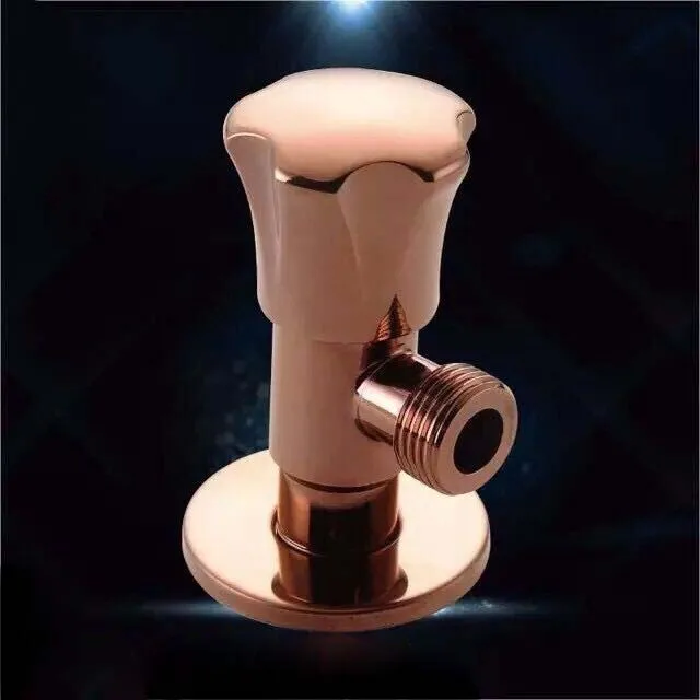 

Charming Unique Shape Rose Gold Beautiful Design In Wall Kitchen Bathroom bronze Copper Angle Stop Valve 1/2 Male Thread Hot