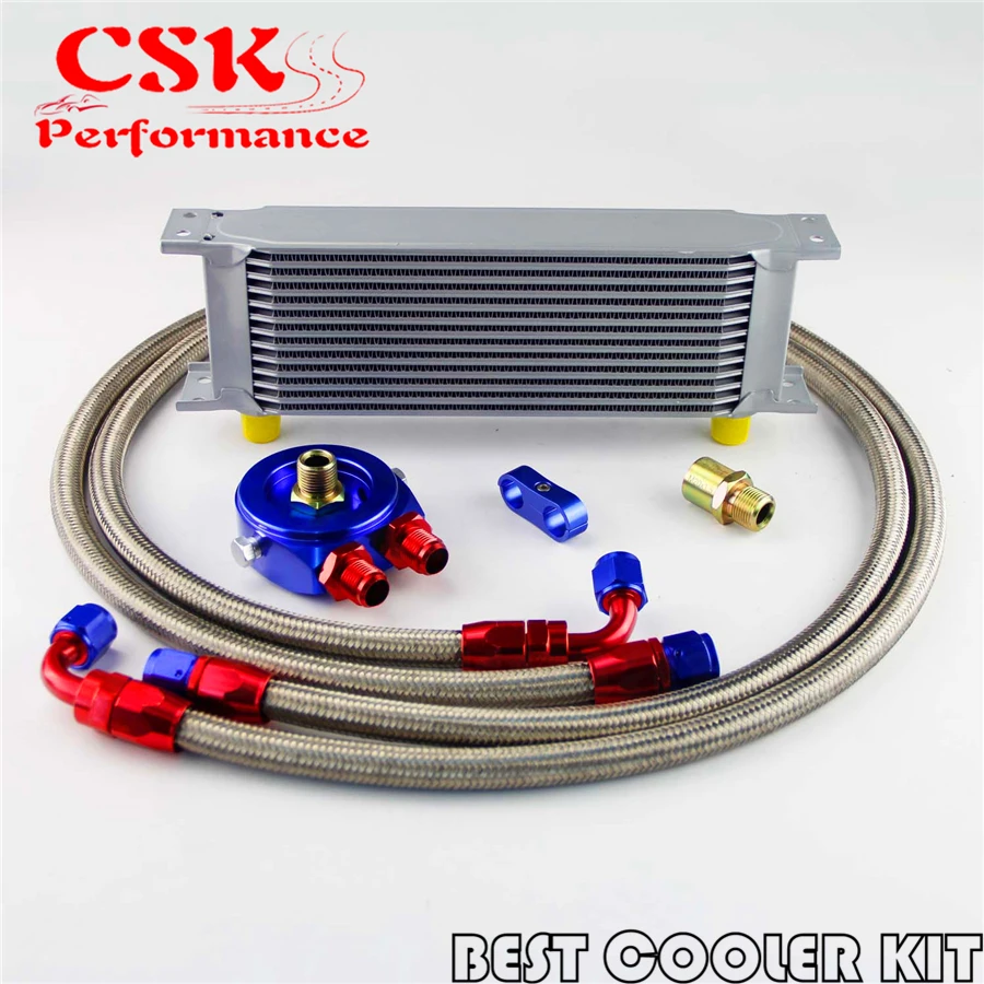 AN 8AN 13 Row Universal Engine Oil Cooler + Filter Sandwich Adapter Kit