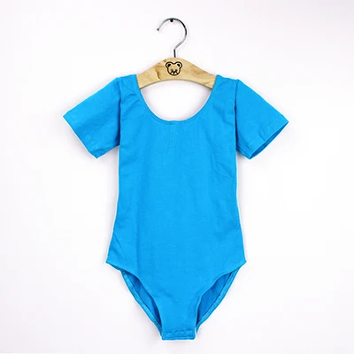Girls Ballet Leotards High Quality Ballet Bodysuit Teen Soft Lining Dancewear Kids Nylon Short Sleeve Gymnastics Leotards blue short sleeve