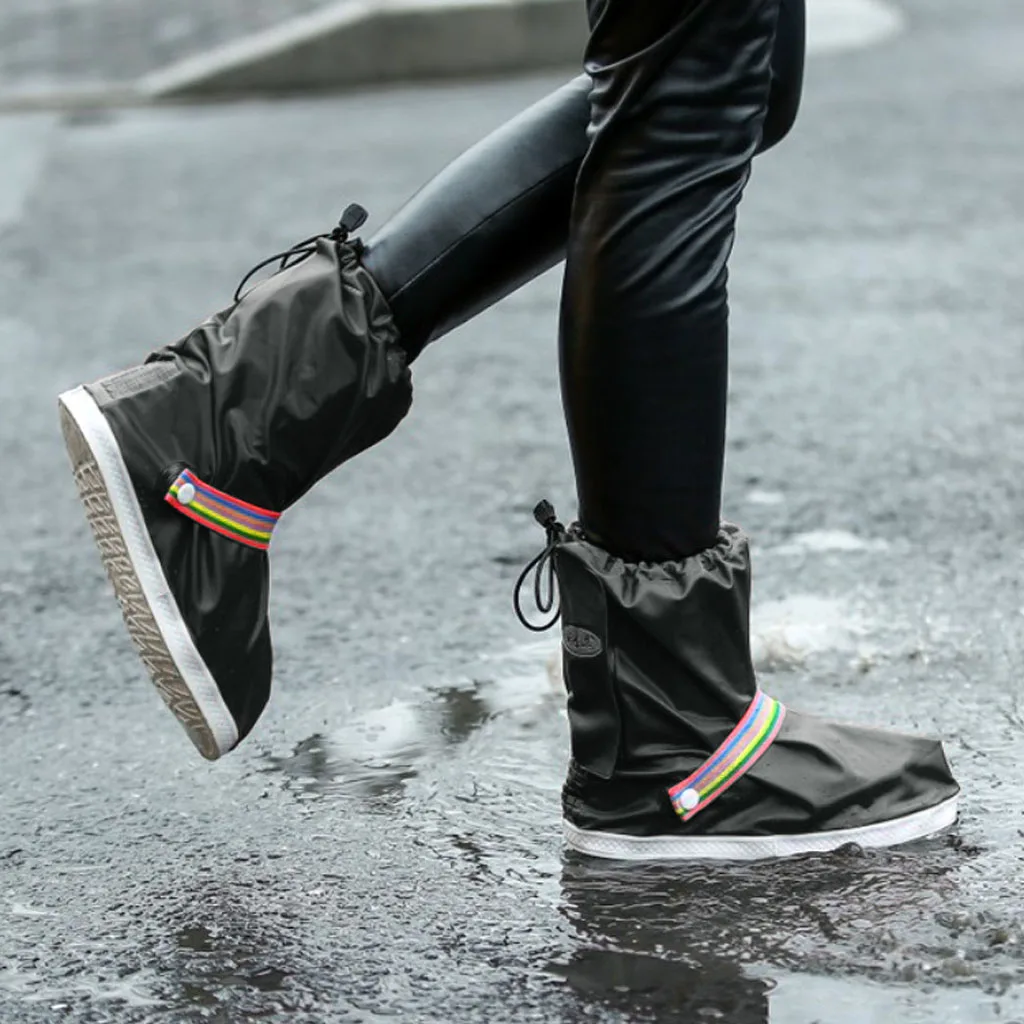 Waterproof Rain Shoes Covers for Women Men Anti Slip Lightweight Rain Snow Boots Cover Overshoes with Drawstring Closure